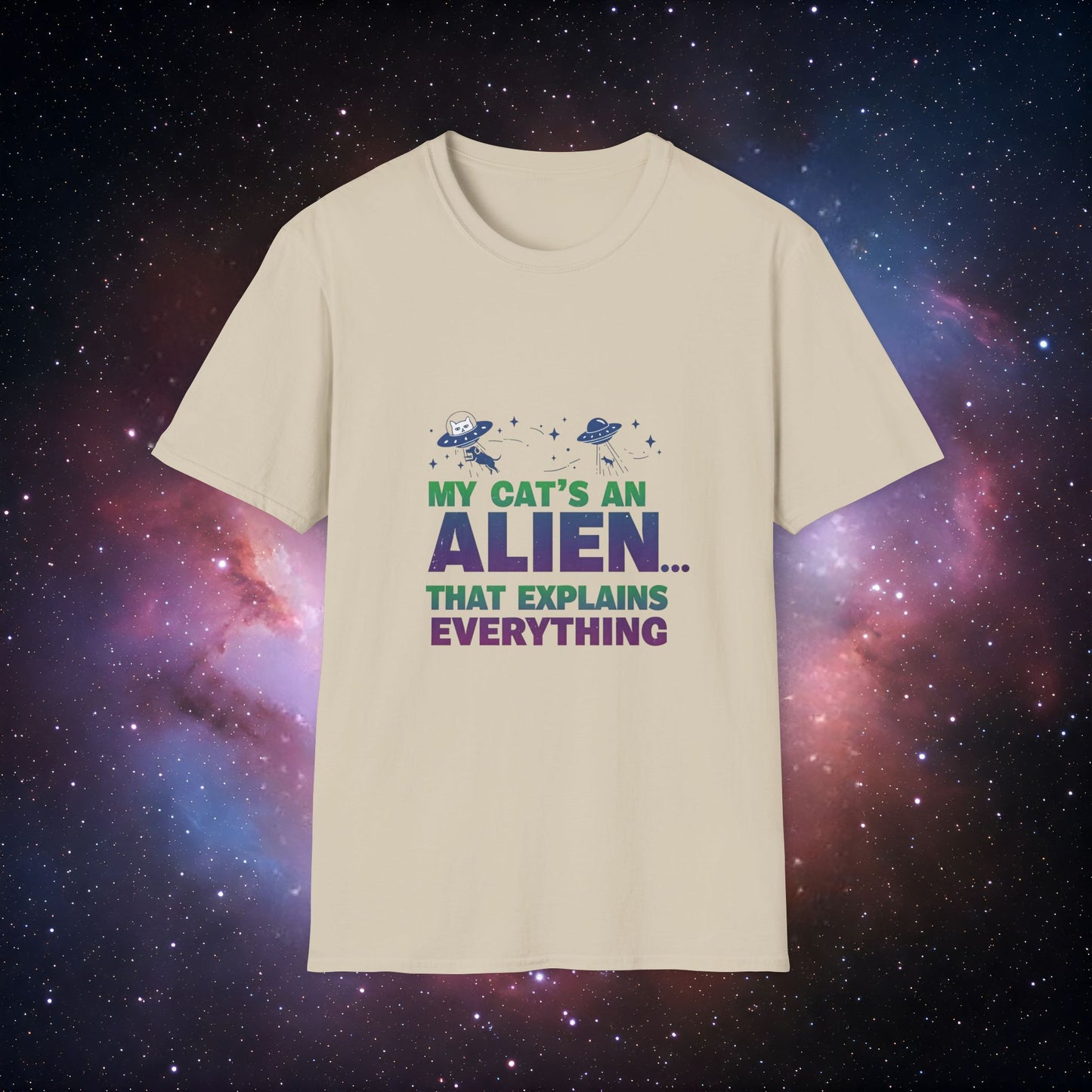 My Cat's an Alien Unisex 2 T-Shirt - Fun & Quirky Graphic Tee for Cat Lovers