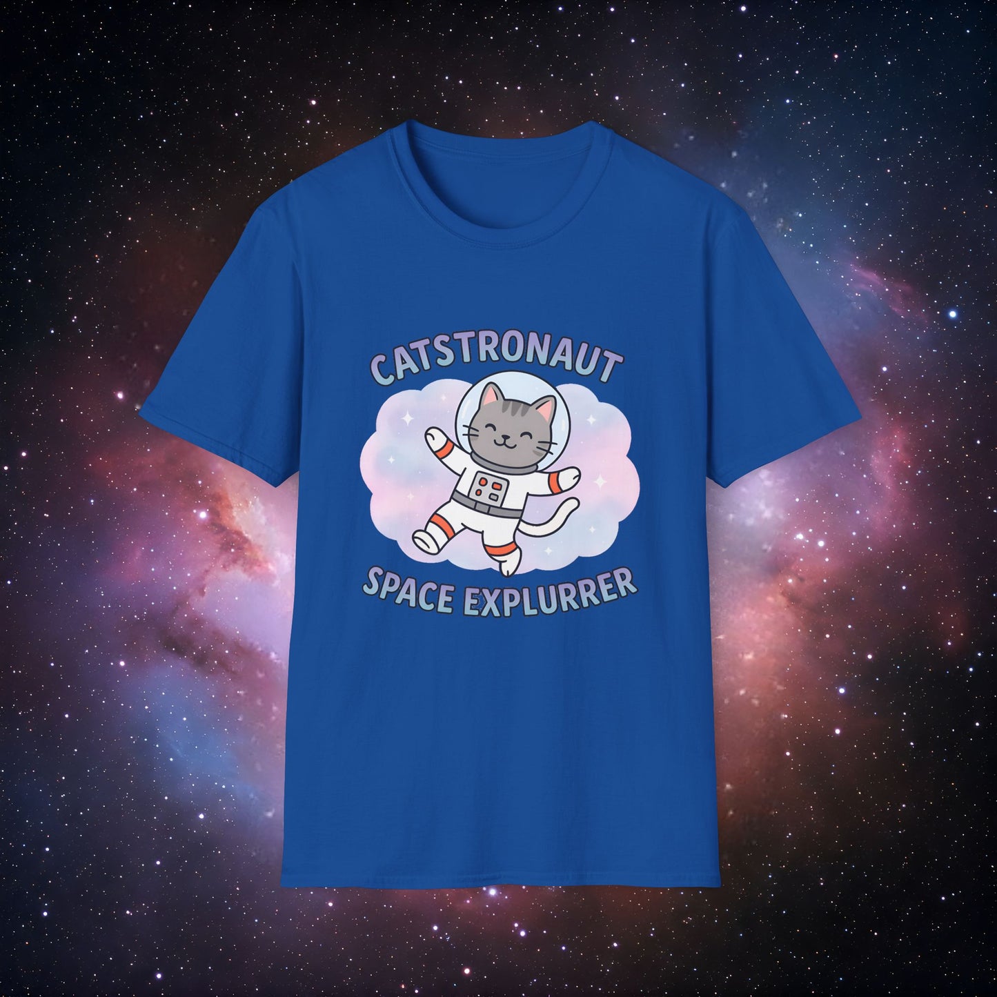 Catstronaut Space Exlpurrer Unisex Softstyle T-Shirt, Gift for Cat Lovers