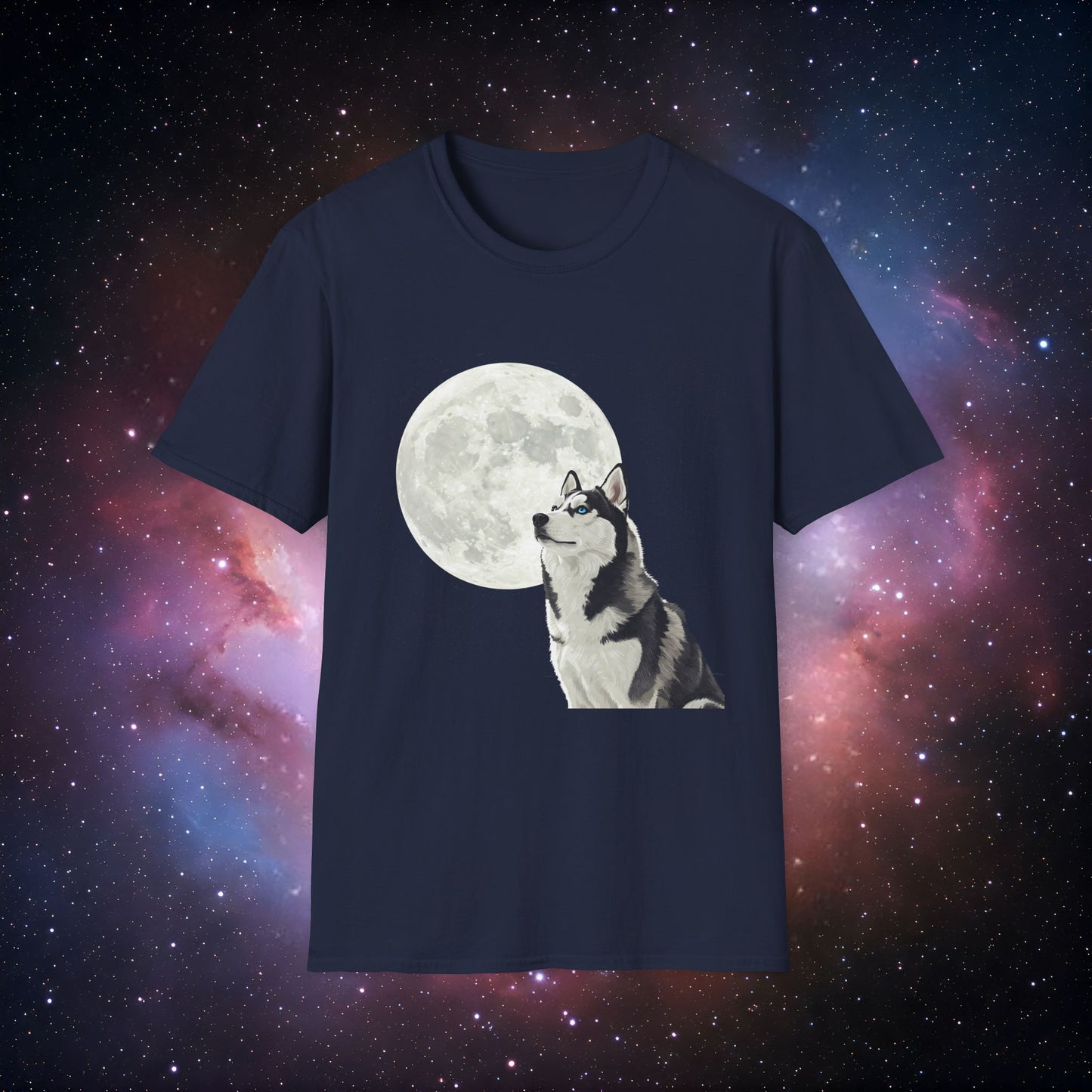Husky Full Moon 1 - Unisex Softstyle T-Shirt