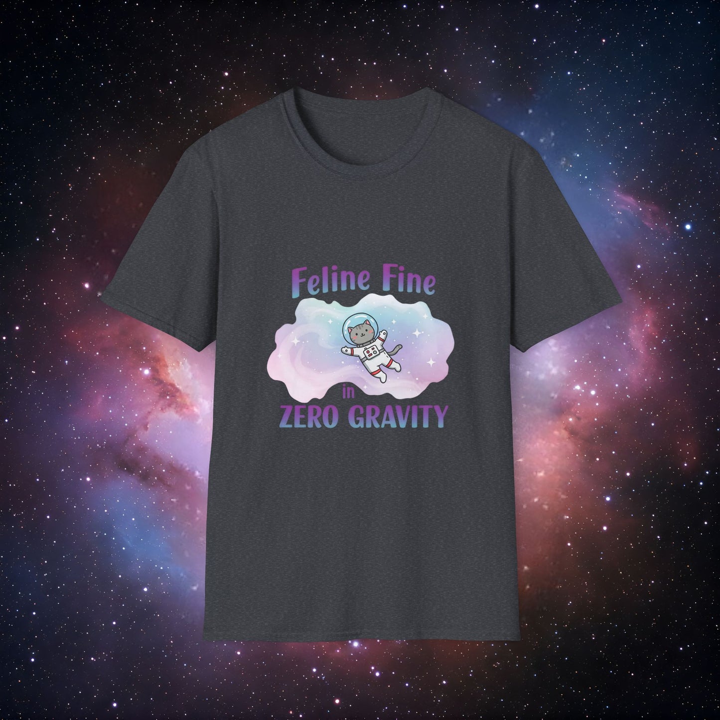 Feline Fine Zero Gravity 1 T-Shirt - Unisex Softstyle Tee