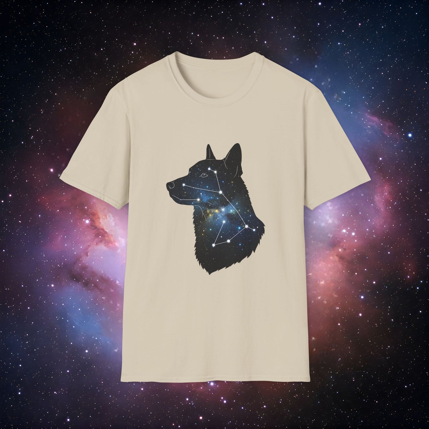 Constellation Dog 3 Unisex Softstyle T-Shirt - Galaxy Constellation Design