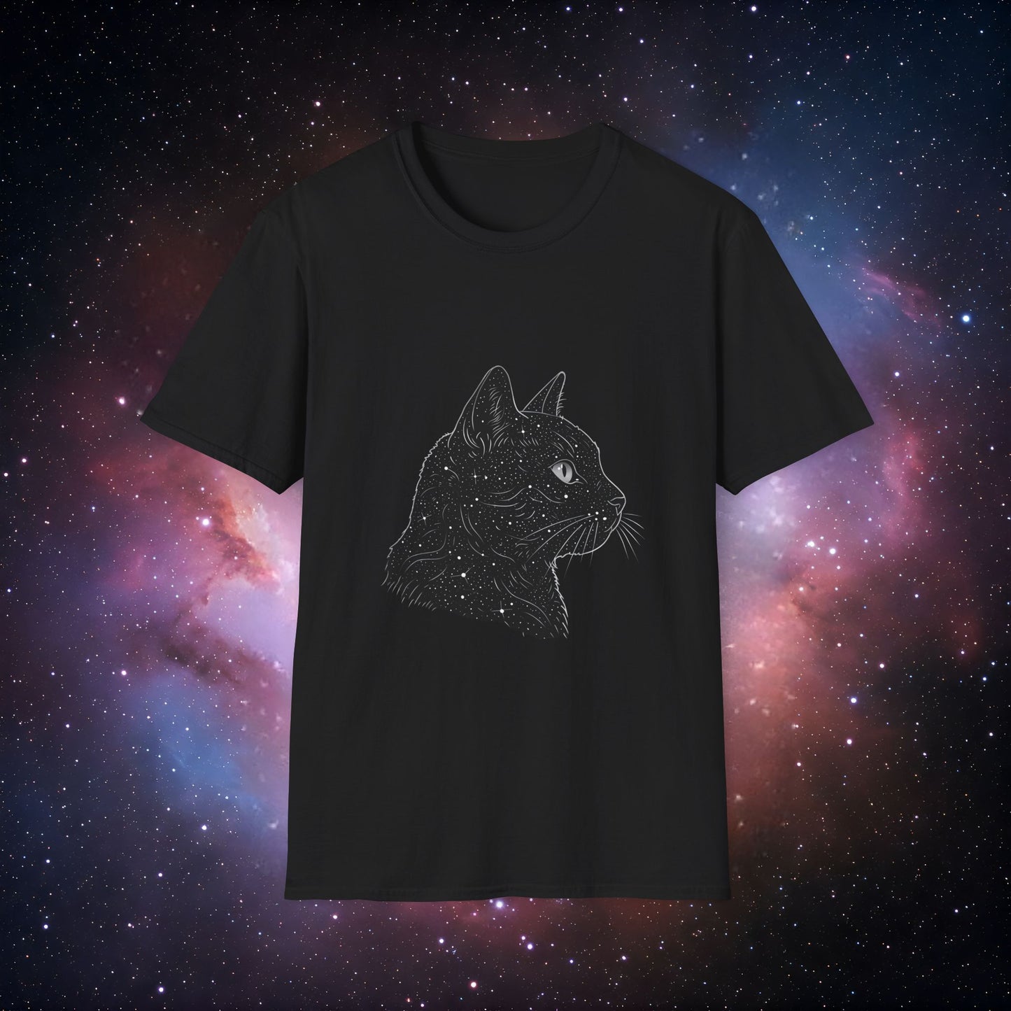 Cosmic Cat 1 Unisex Softstyle T-Shirt - Perfect for Cat Lovers