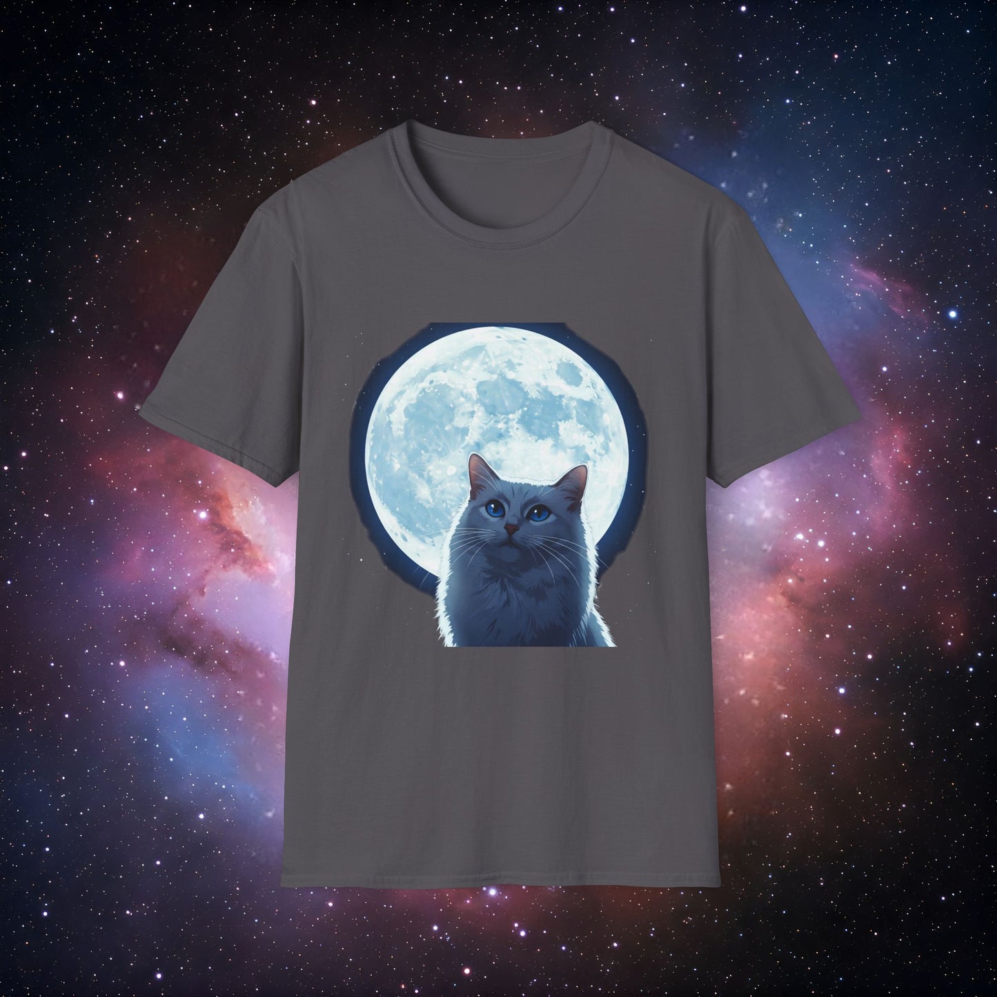 Moonlight Cat 5 Unisex Softstyle T-Shirt - Perfect for Cat Lovers