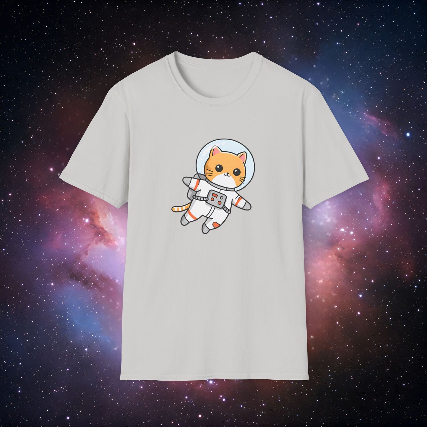 Astro Cat 2 Unisex Softstyle T-Shirt - Cute Space-Themed Tee for Animal Lovers