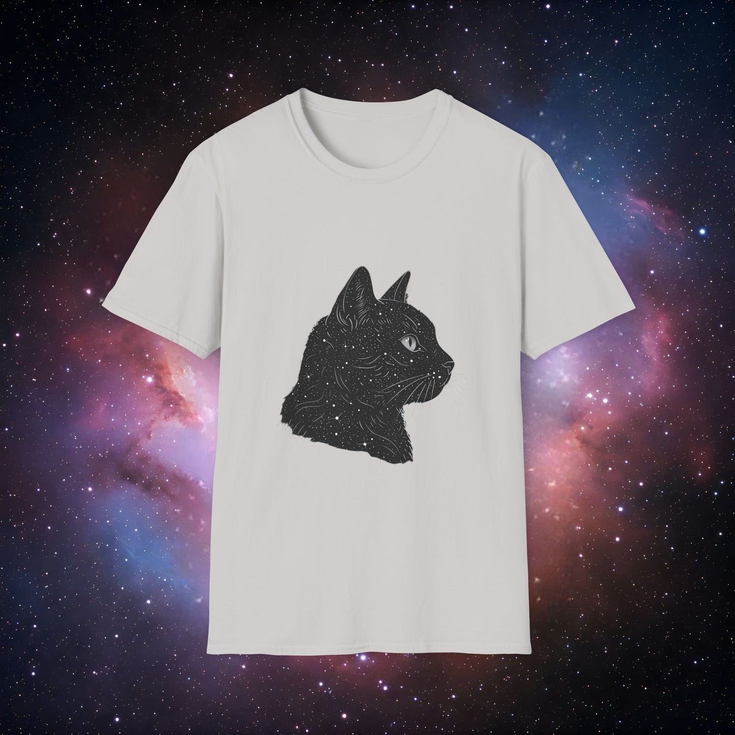 Cosmic Cat 1 Unisex Softstyle T-Shirt - Perfect for Cat Lovers
