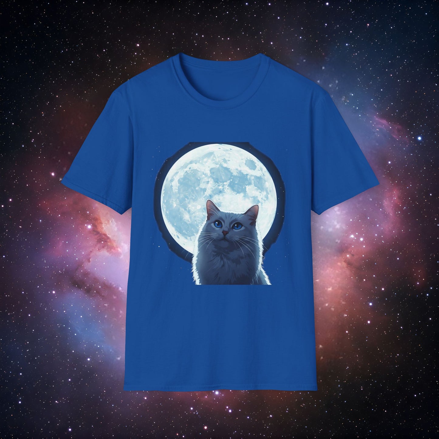 Moonlight Cat 5 Unisex Softstyle T-Shirt - Perfect for Cat Lovers