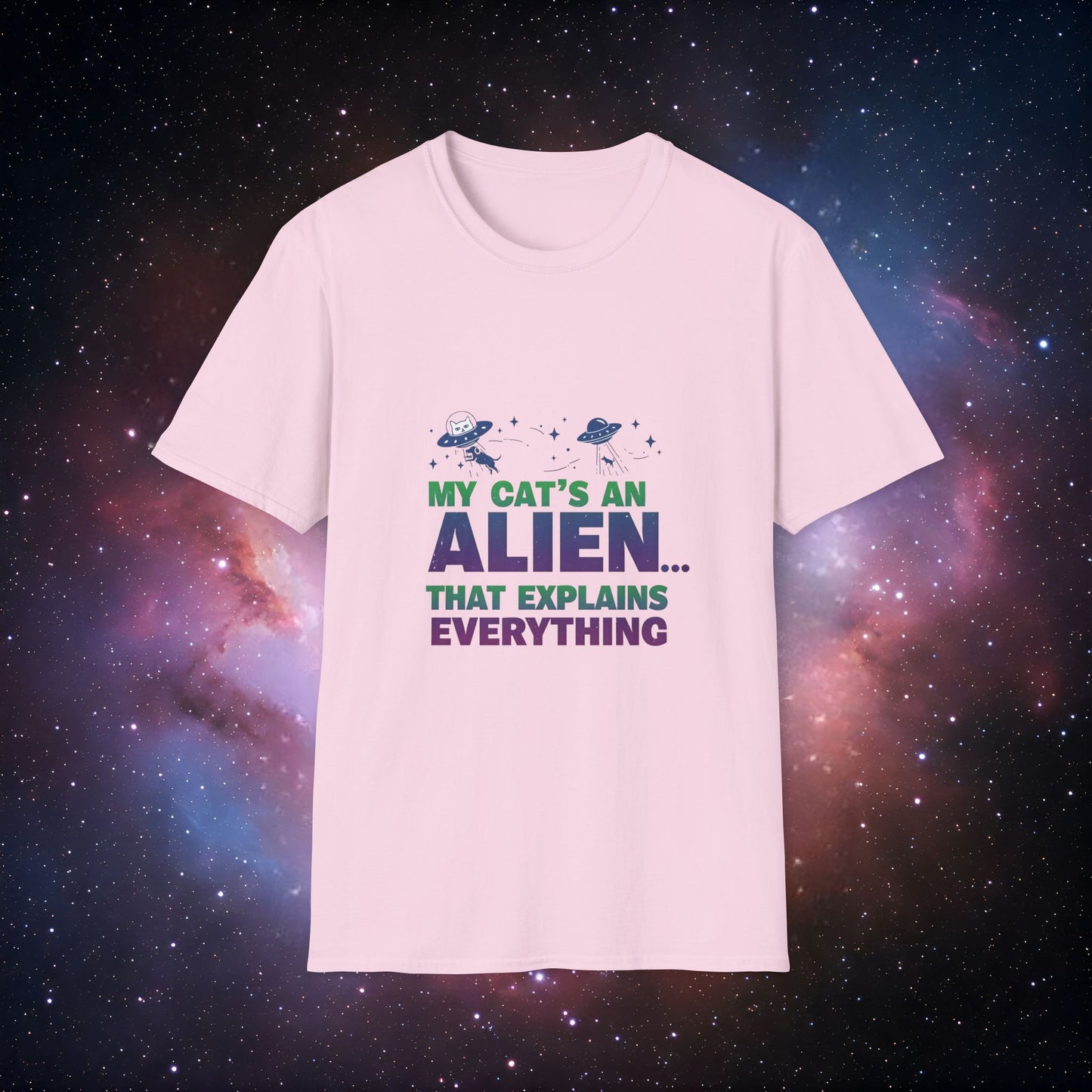 My Cat's an Alien Unisex 2 T-Shirt - Fun & Quirky Graphic Tee for Cat Lovers