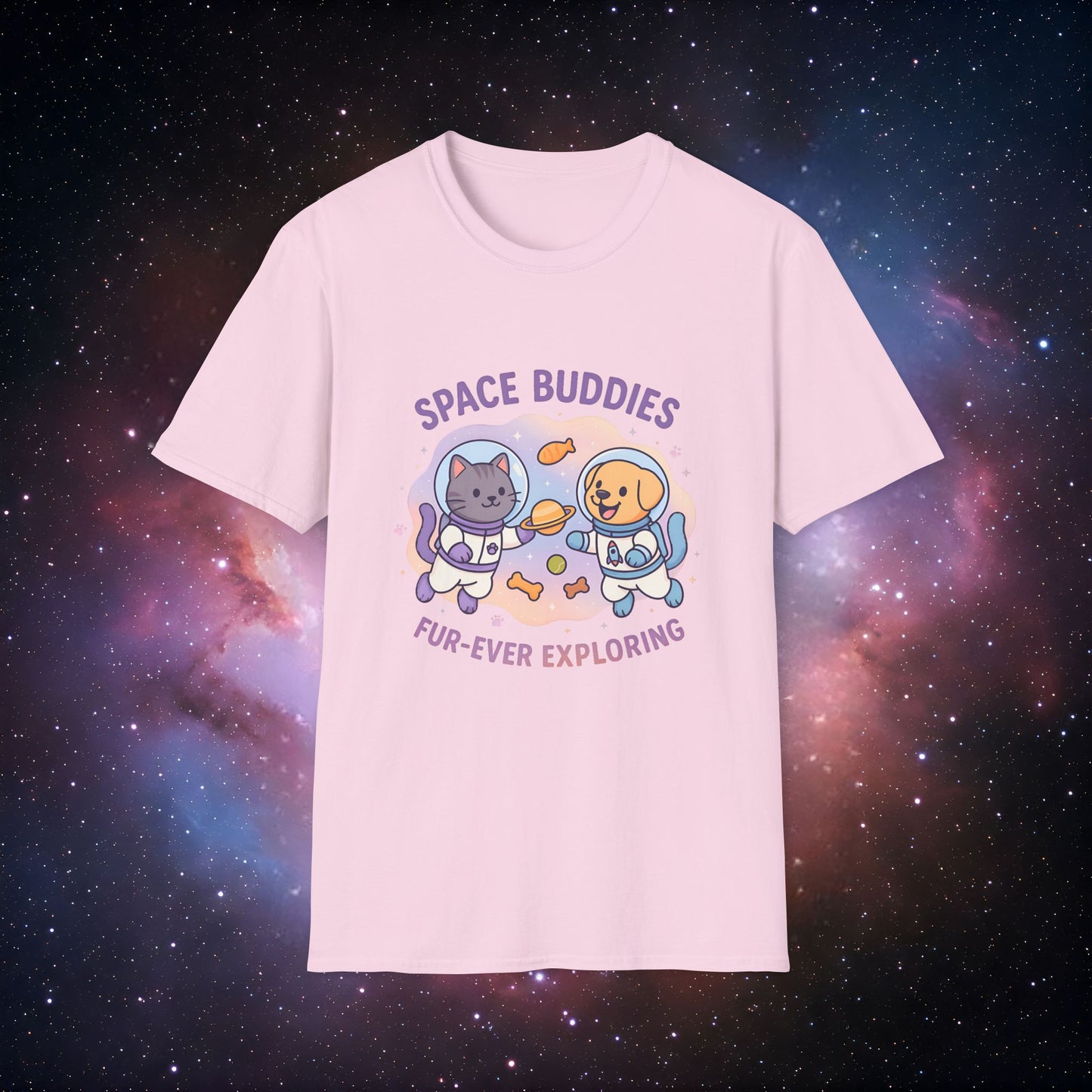 Space Buddies 1 Unisex Softstyle T-Shirt - Pet Lovers Gift
