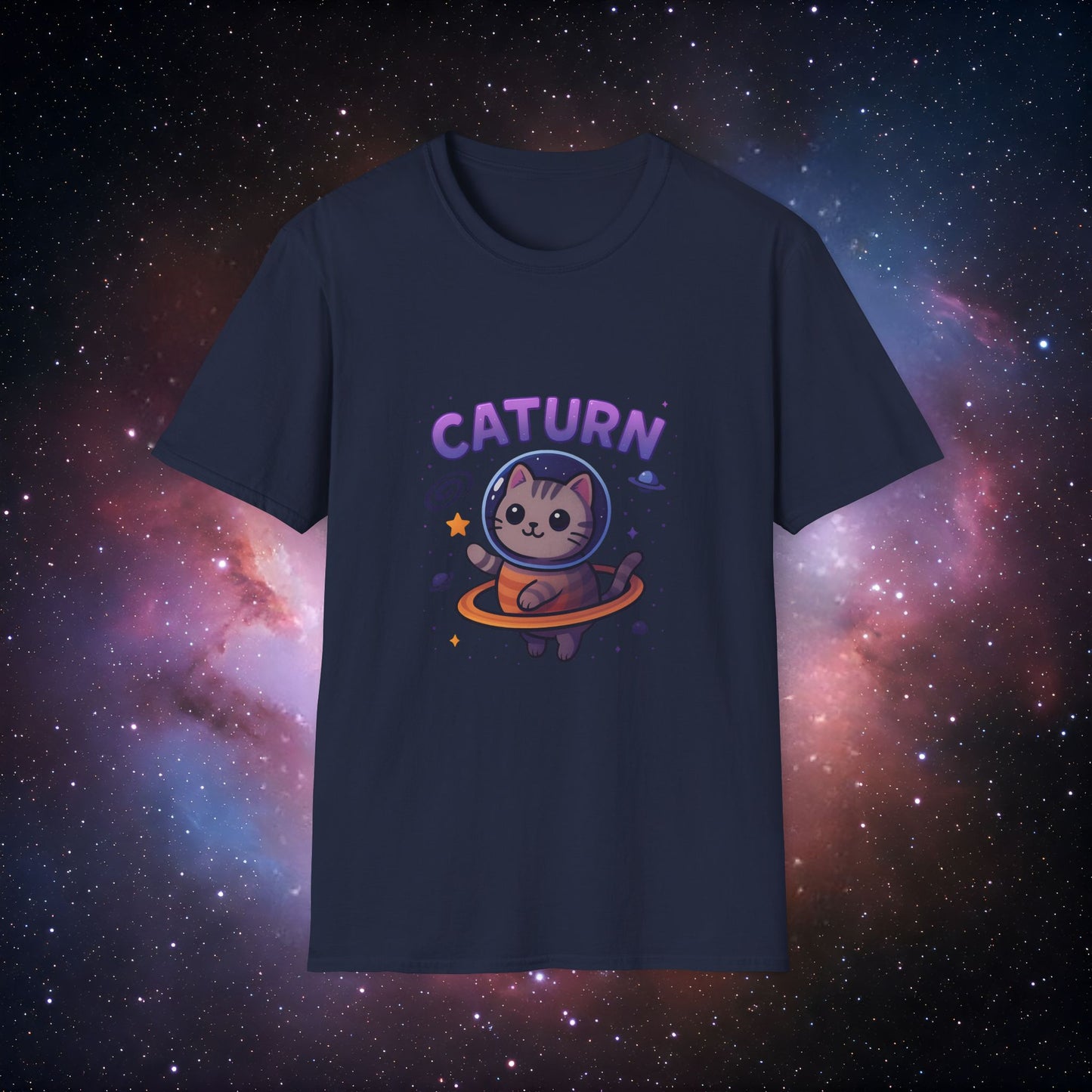 Caturn 4 Unisex Softstyle T-Shirt - Perfect for Space Lovers!
