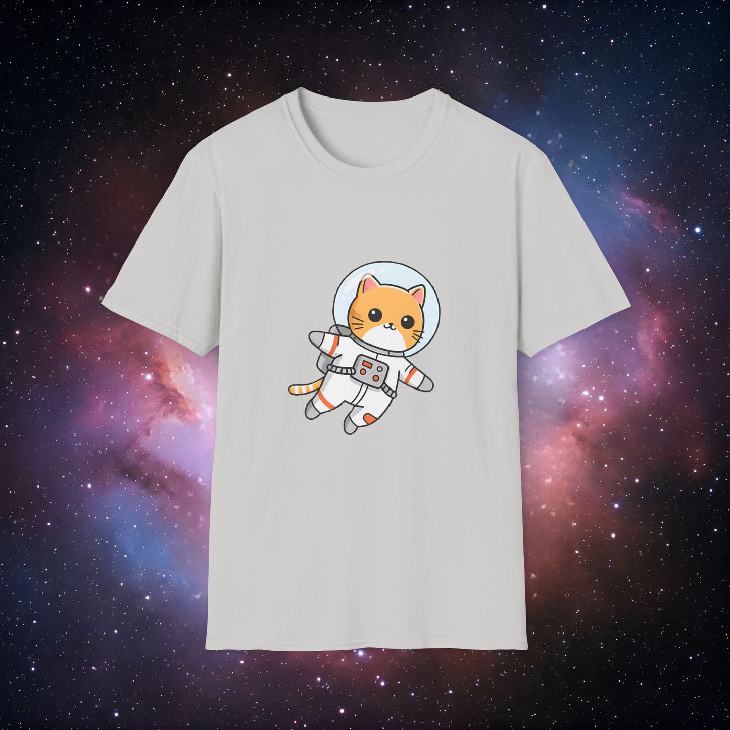 Astro Cat 2 Unisex Softstyle T-Shirt - Cute Space-Themed Tee for Animal Lovers