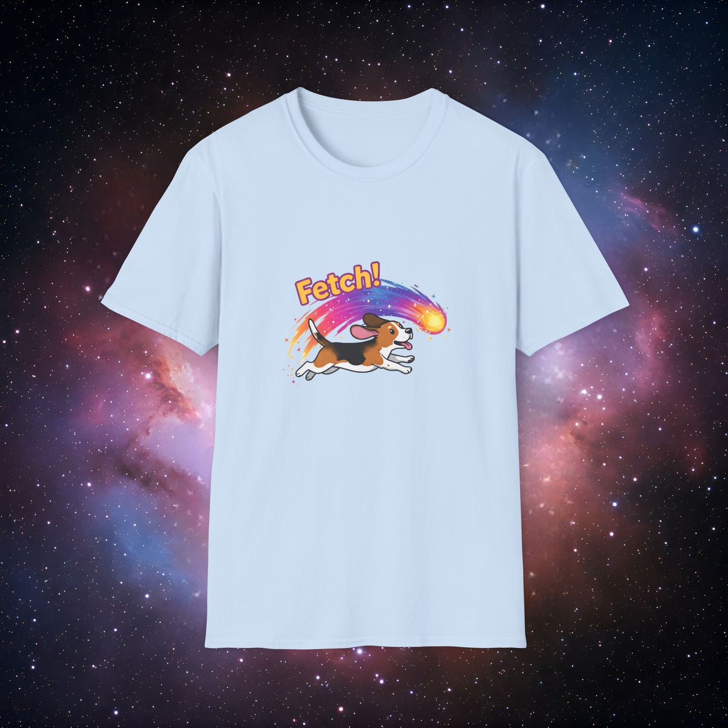 Comet Dog 3 Unisex Softstyle T-Shirt - Playful Dog Design for Pet Lovers