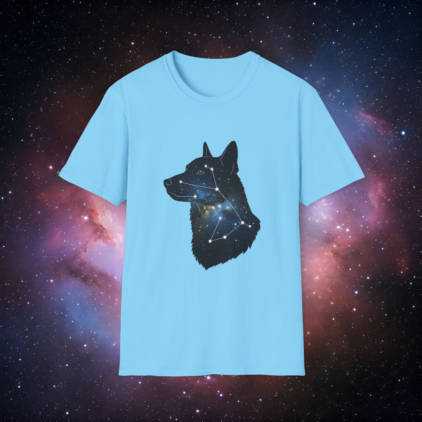 Constellation Dog 3 Unisex Softstyle T-Shirt - Galaxy Constellation Design