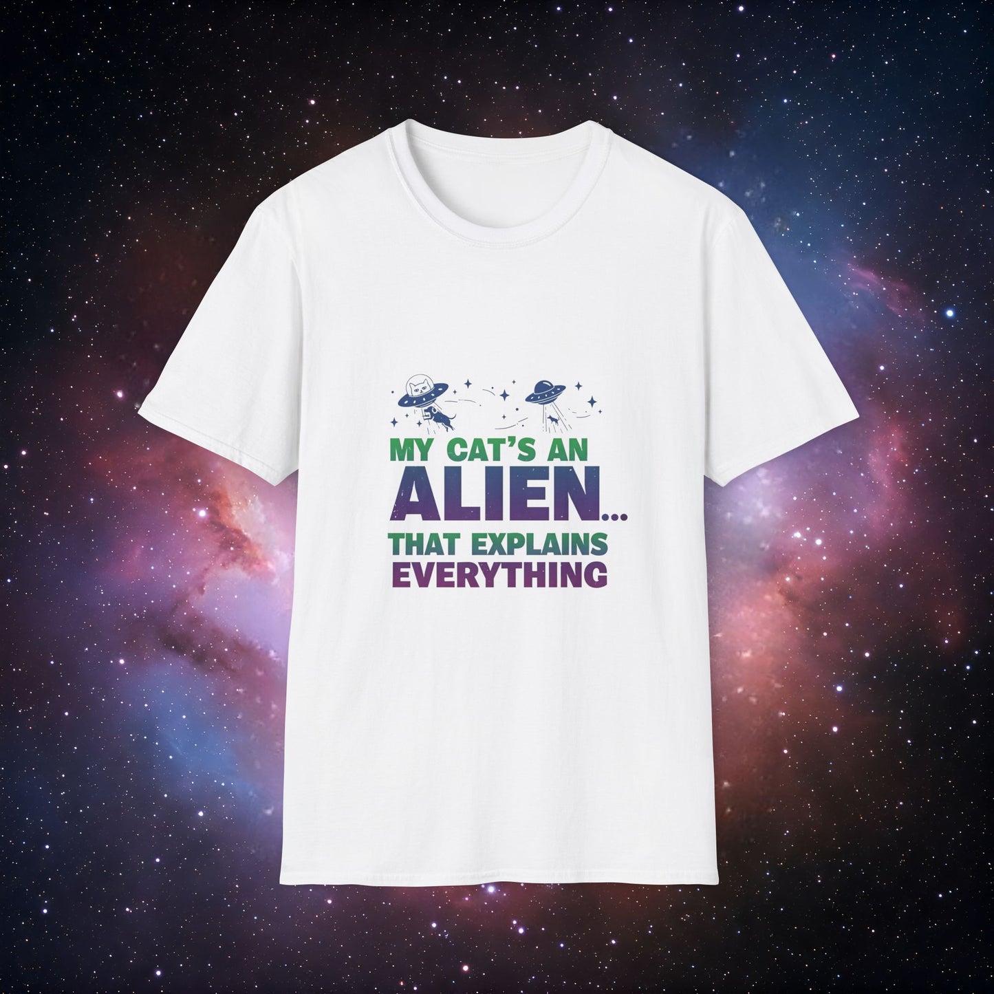My Cat's an Alien Unisex 2 T-Shirt - Fun & Quirky Graphic Tee for Cat Lovers