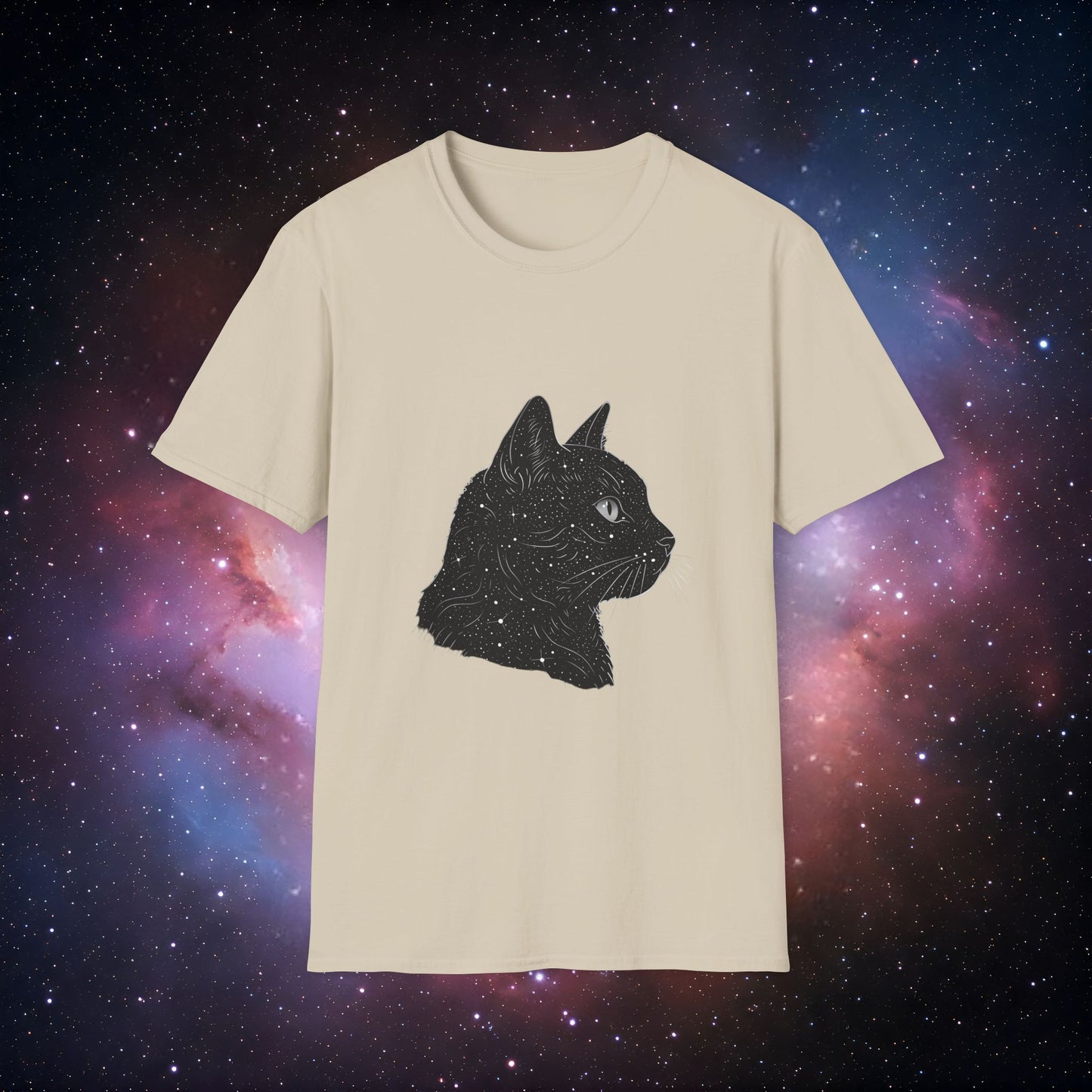 Cosmic Cat 1 Unisex Softstyle T-Shirt - Perfect for Cat Lovers