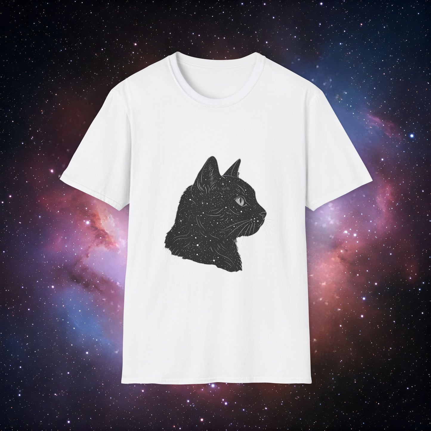 Cosmic Cat 1 Unisex Softstyle T-Shirt - Perfect for Cat Lovers