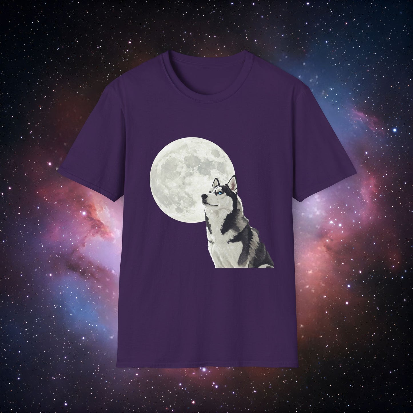 Husky Full Moon 1 - Unisex Softstyle T-Shirt