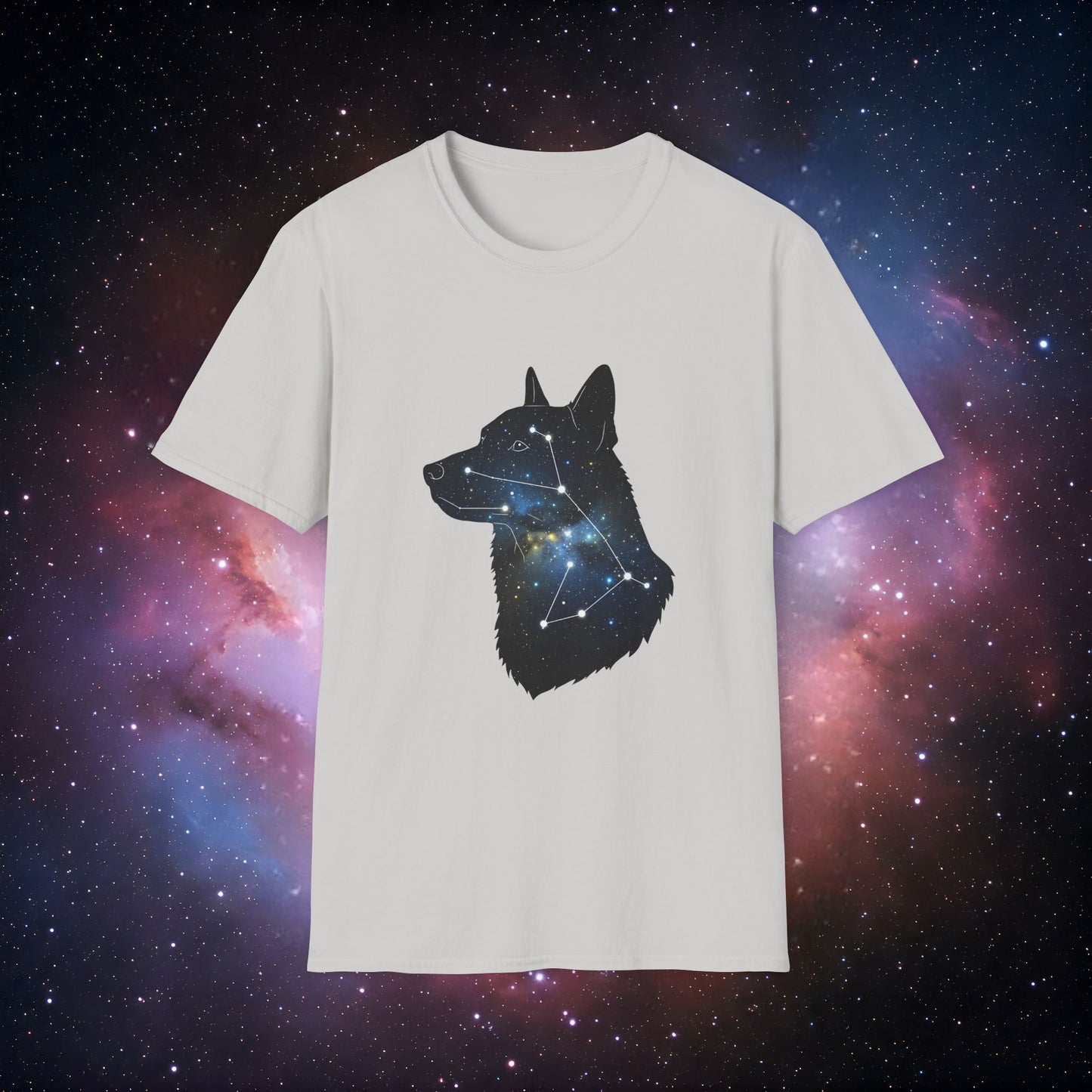 Constellation Dog 3 Unisex Softstyle T-Shirt - Galaxy Constellation Design