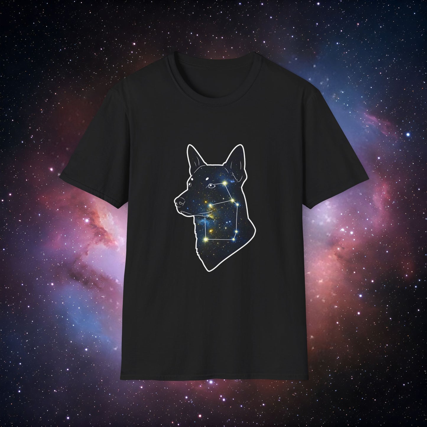 Constellation Dog 7 Unisex Softstyle T-Shirt - Galaxy Constellation Design