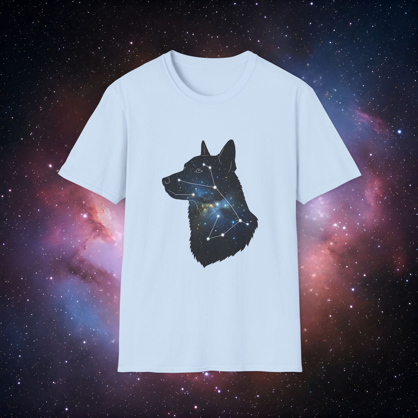Constellation Dog 3 Unisex Softstyle T-Shirt - Galaxy Constellation Design