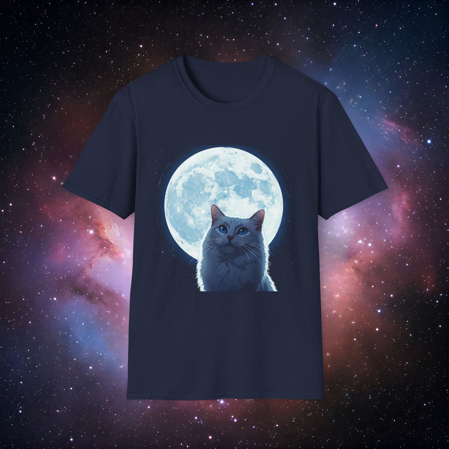 Moonlight Cat 5 Unisex Softstyle T-Shirt - Perfect for Cat Lovers