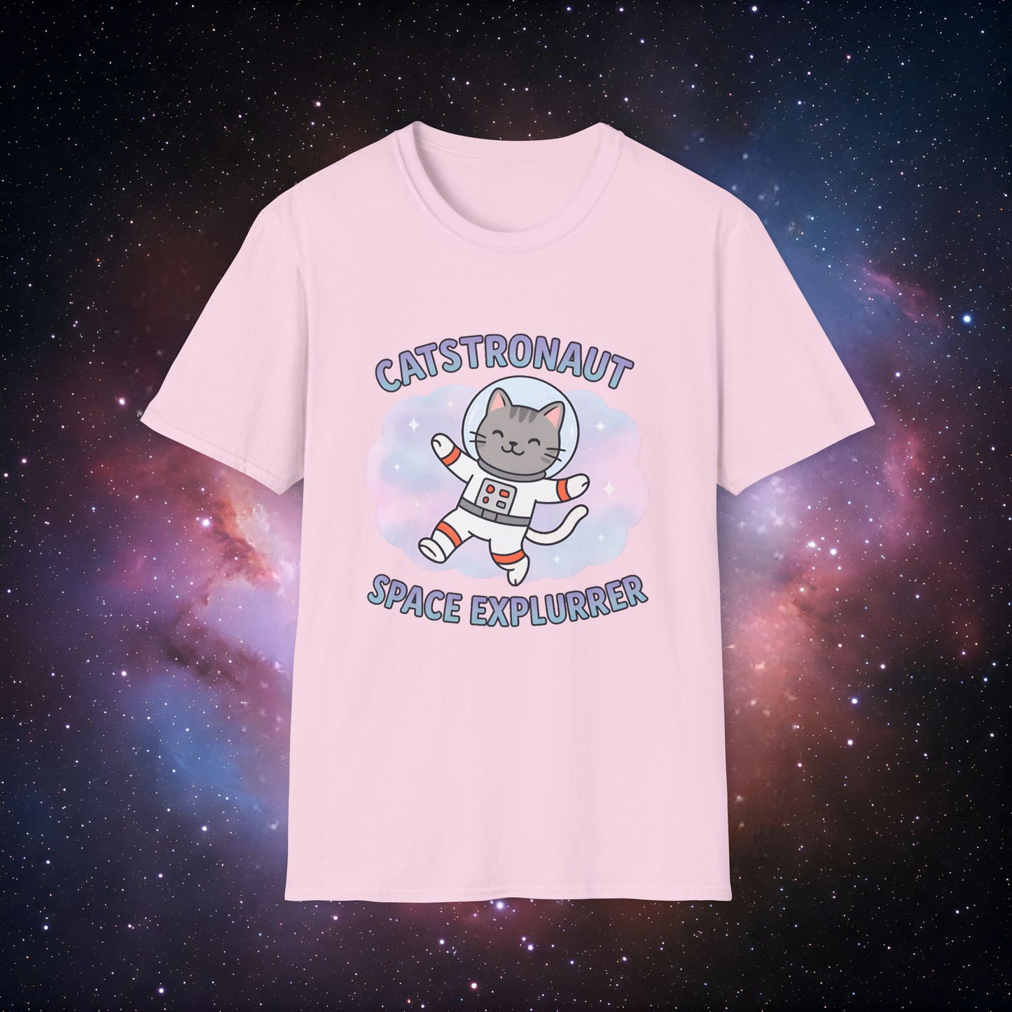 Catstronaut Space Exlpurrer Unisex Softstyle T-Shirt, Gift for Cat Lovers