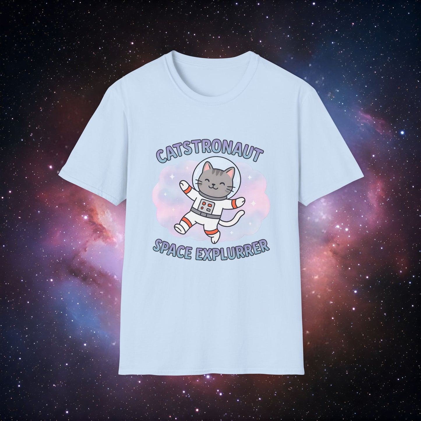 Catstronaut Space Exlpurrer Unisex Softstyle T-Shirt, Gift for Cat Lovers