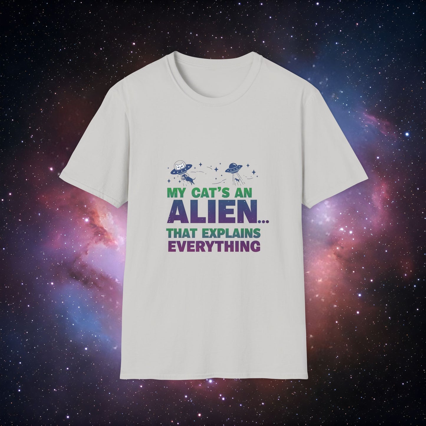 My Cat's an Alien Unisex 2 T-Shirt - Fun & Quirky Graphic Tee for Cat Lovers