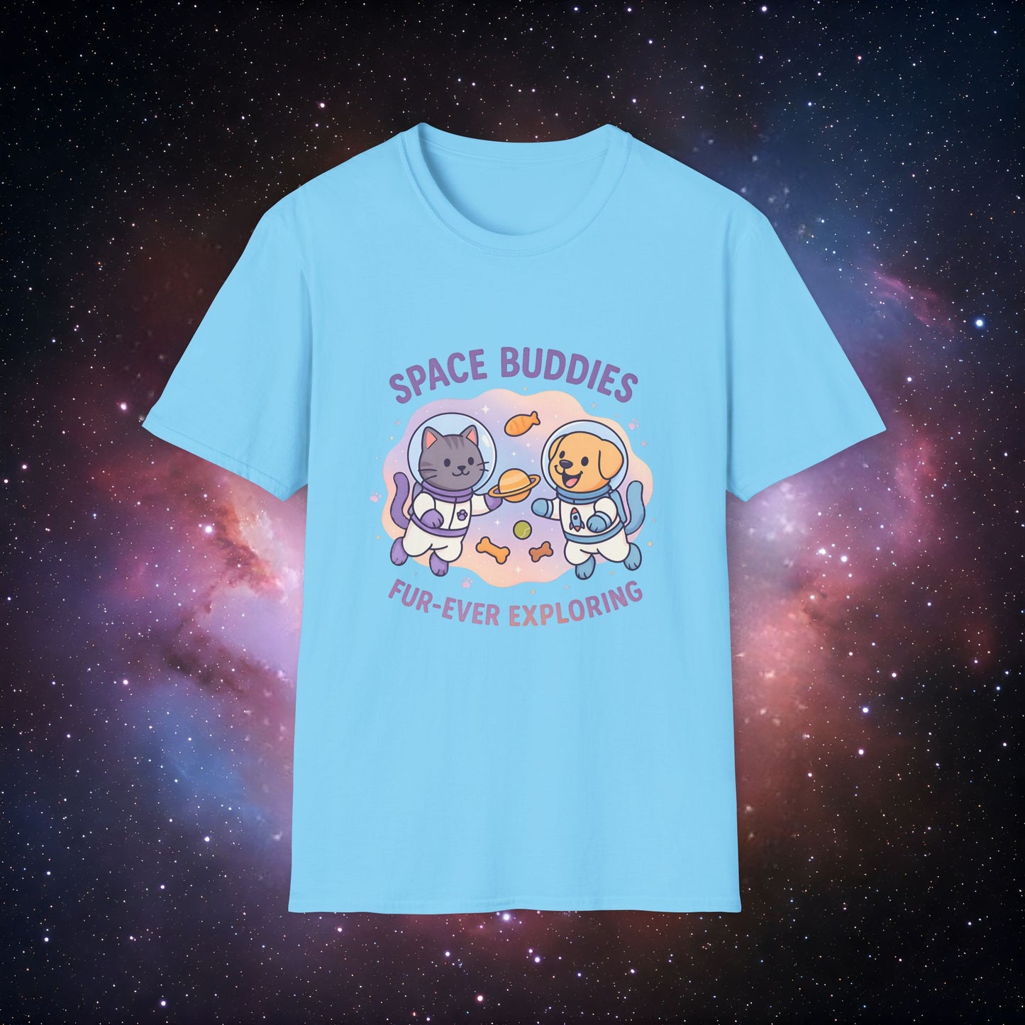 Space Buddies 1 Unisex Softstyle T-Shirt - Pet Lovers Gift