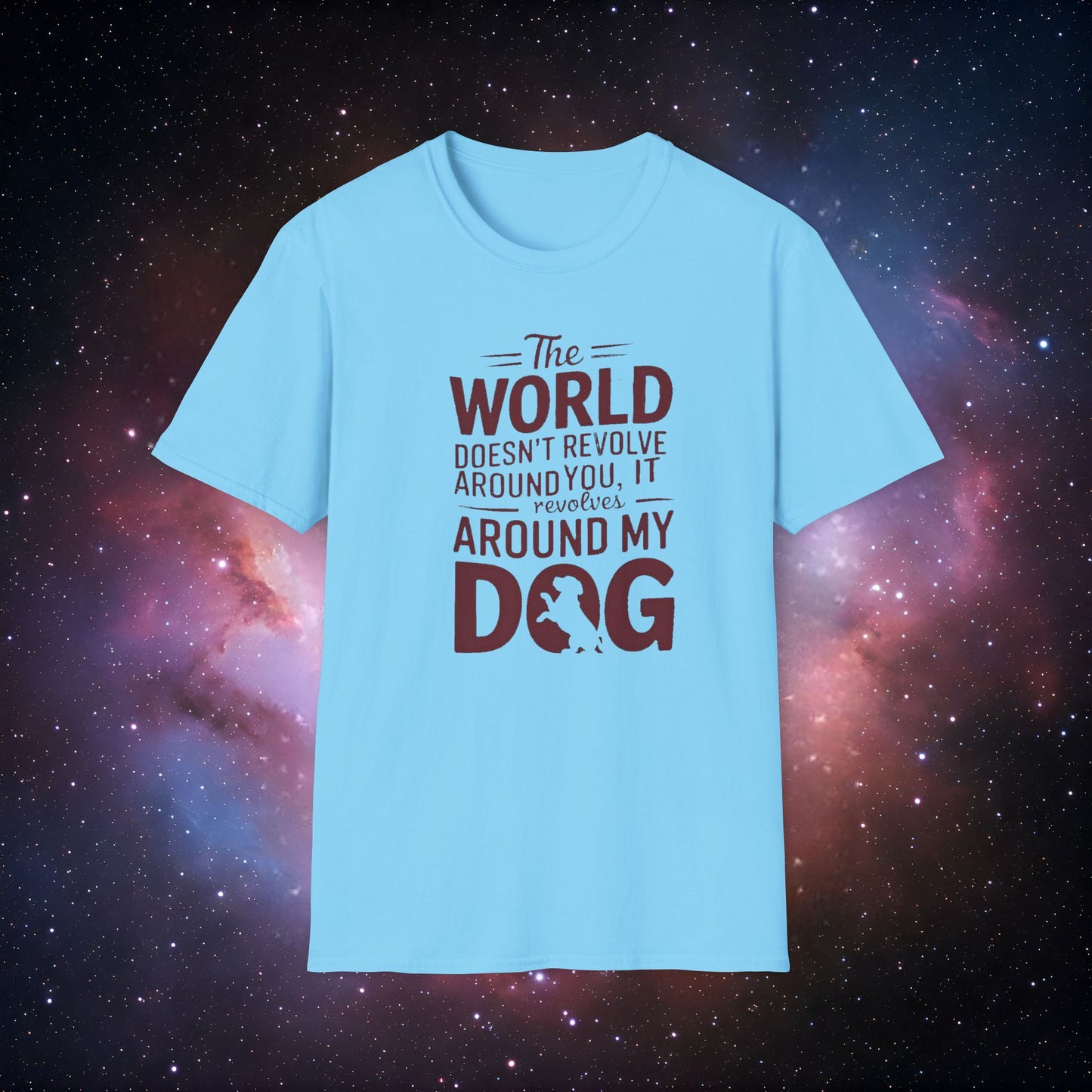 The World Revolves Around My Dog 8 Unisex Softstyle T-Shirt - Dog Lovers T-Shirt
