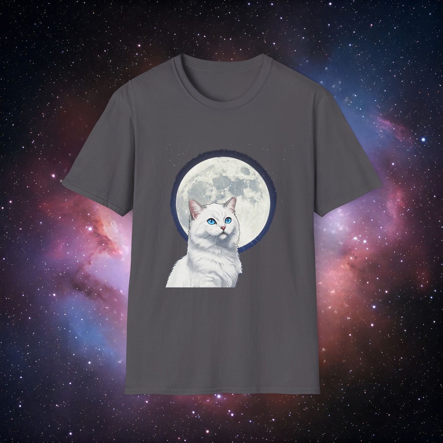 Moonlit Cat 6 Unisex Softstyle T-Shirt - Perfect Gift for Cat Lovers