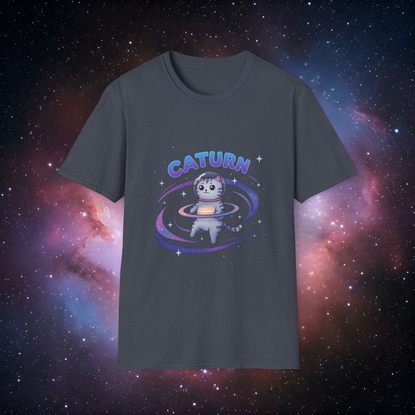 Caturn 3 Galaxy Unisex T-Shirt - Fun Cosmic Cat Design