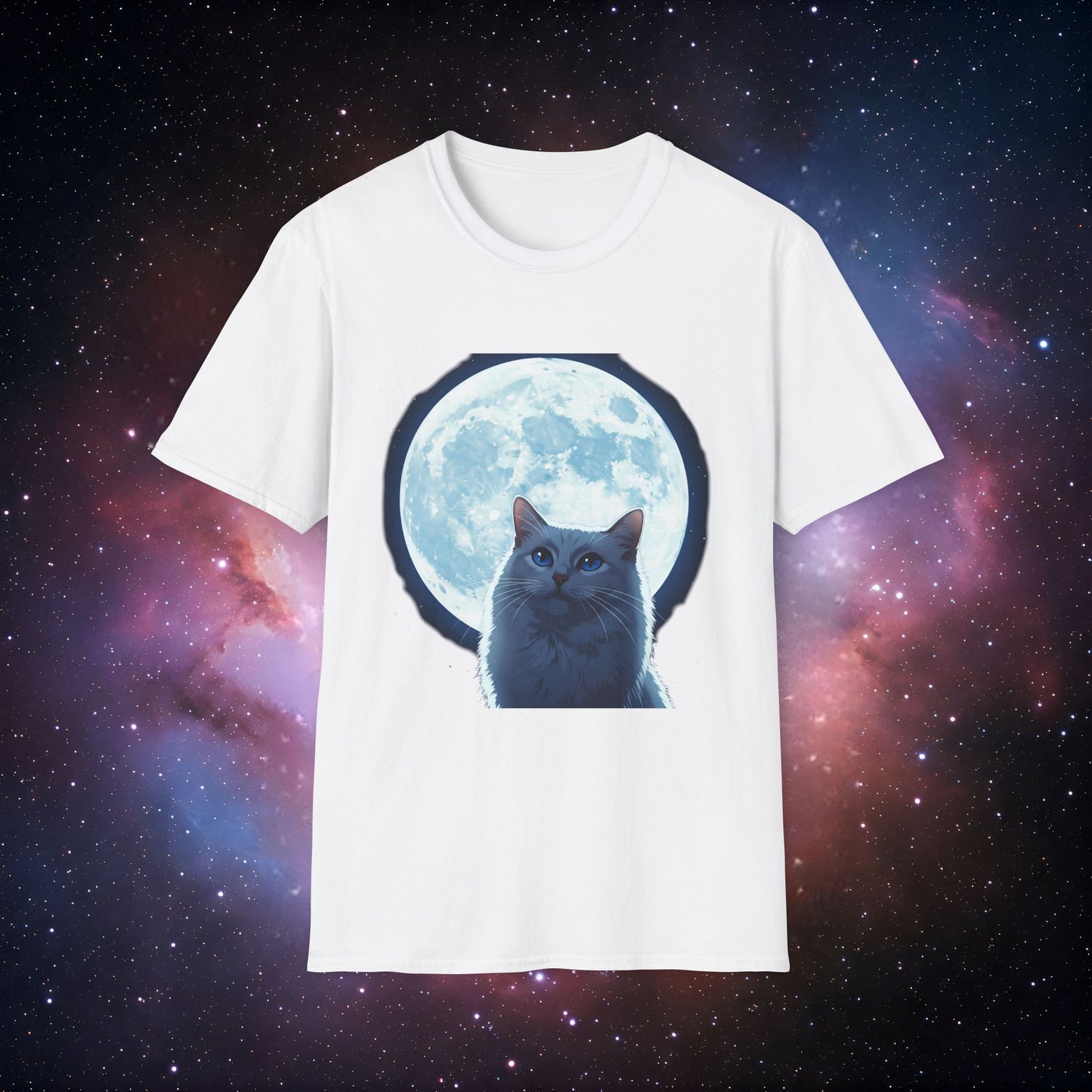 Moonlight Cat 5 Unisex Softstyle T-Shirt - Perfect for Cat Lovers