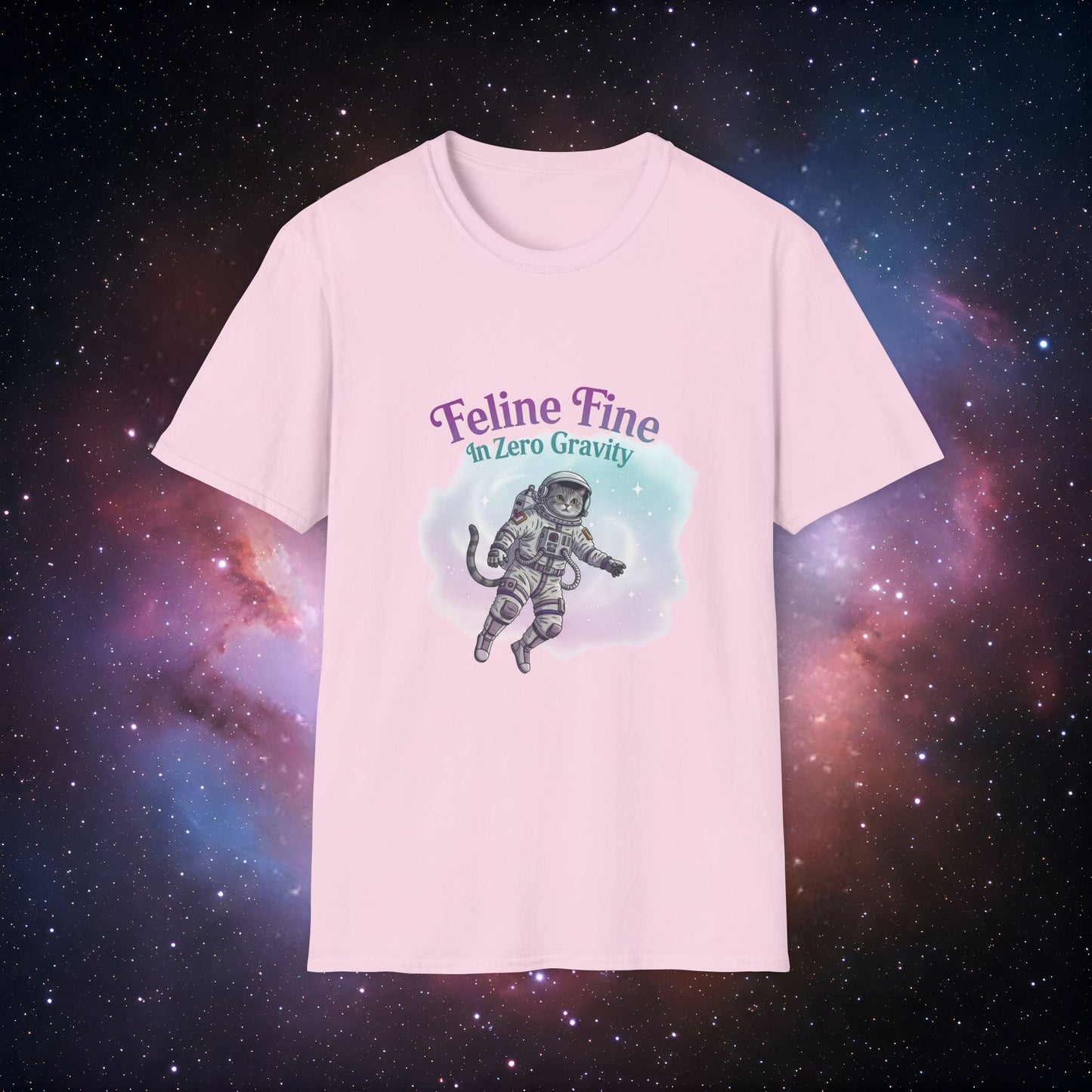 Feline Fine Zero Gravity 4 - Unisex Softstyle T-Shirt