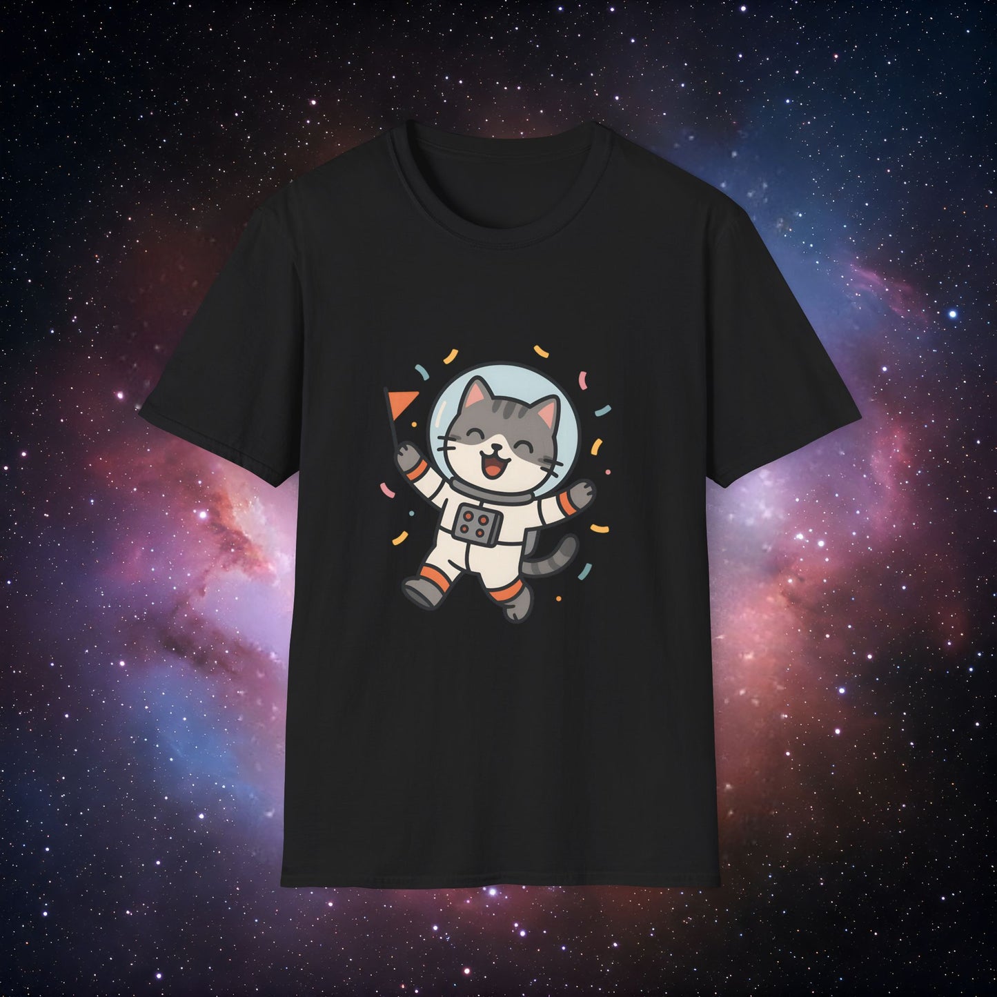 Party Catstronaut Unisex Softstyle T-Shirt - Perfect Gift for Space Lovers