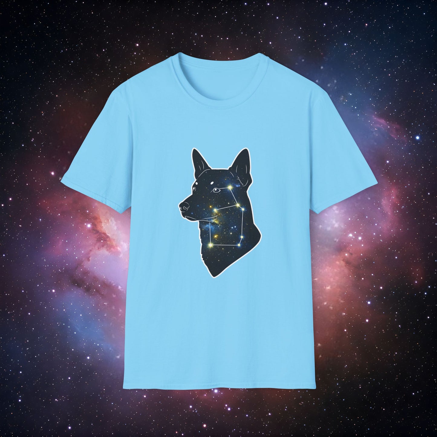 Constellation Dog 7 Unisex Softstyle T-Shirt - Galaxy Constellation Design