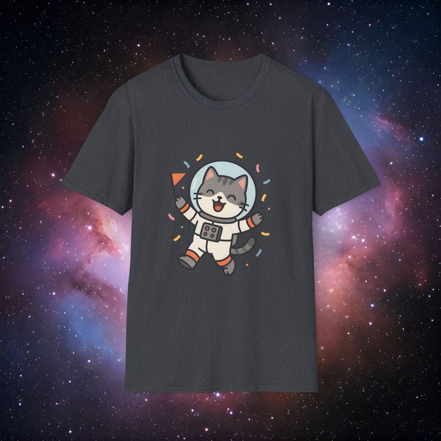 Party Catstronaut Unisex Softstyle T-Shirt - Perfect Gift for Space Lovers