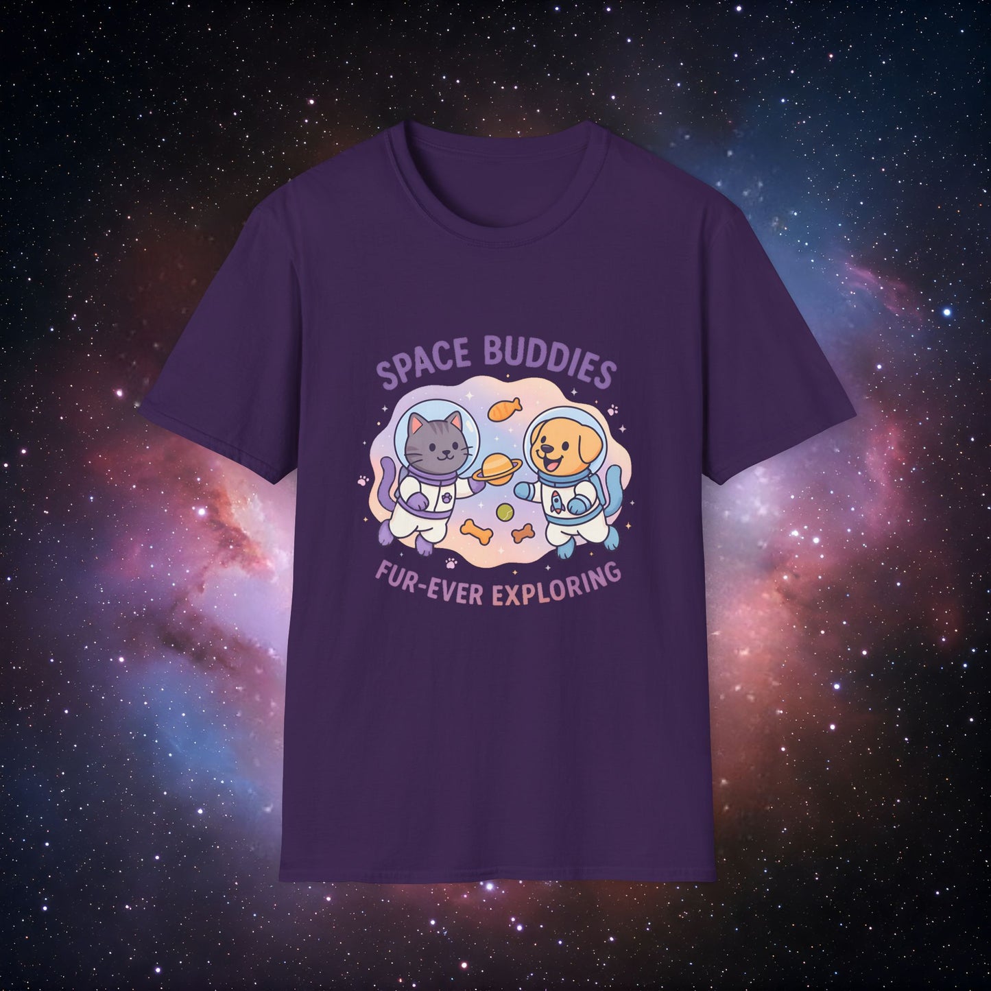 Space Buddies 1 Unisex Softstyle T-Shirt - Pet Lovers Gift