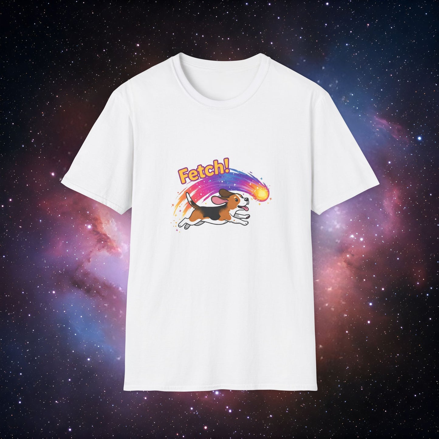 Comet Dog 3 Unisex Softstyle T-Shirt - Playful Dog Design for Pet Lovers