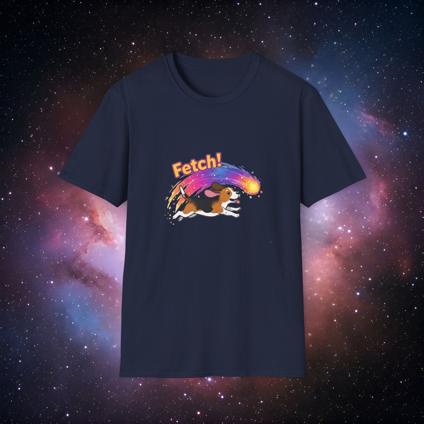 Comet Dog 3 Unisex Softstyle T-Shirt - Playful Dog Design for Pet Lovers