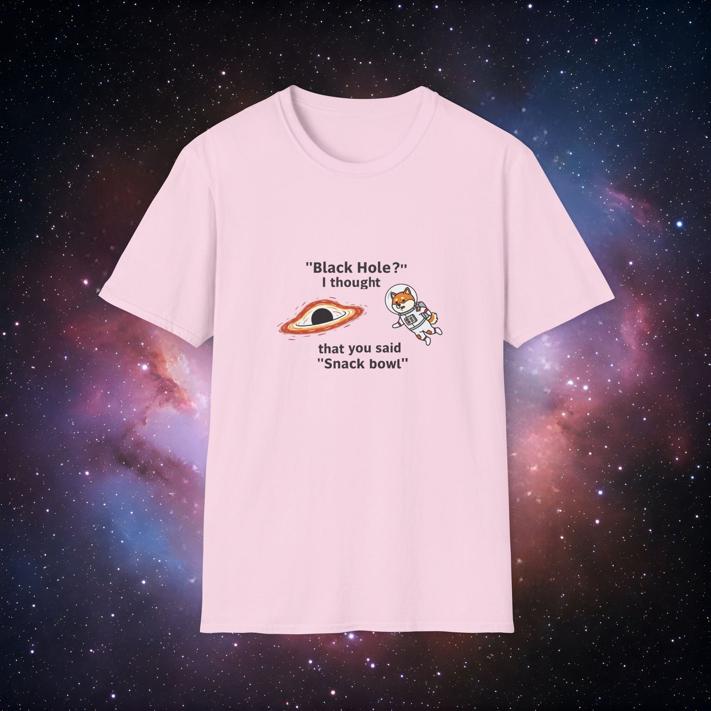 Black Hole Dog 4 - Unisex Softstyle Tee for Space Lovers