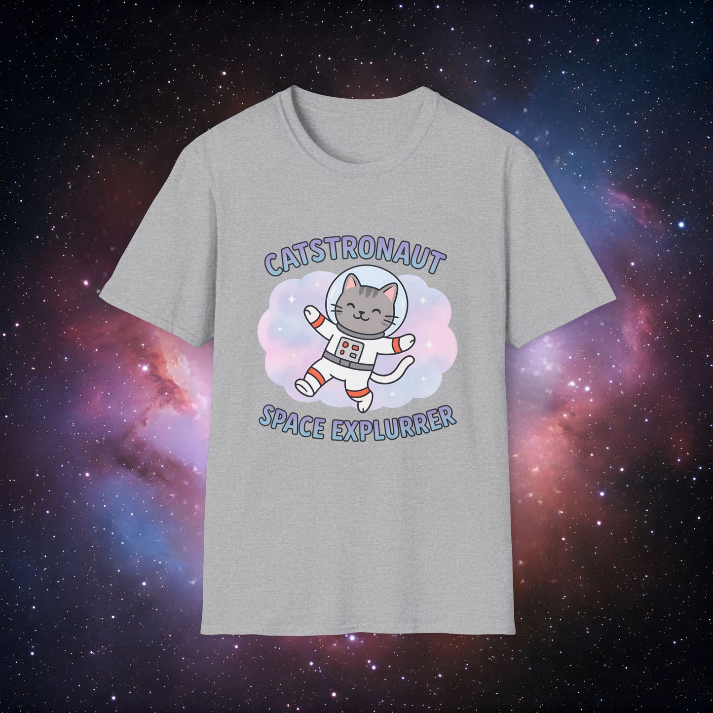 Catstronaut Space Exlpurrer Unisex Softstyle T-Shirt, Gift for Cat Lovers