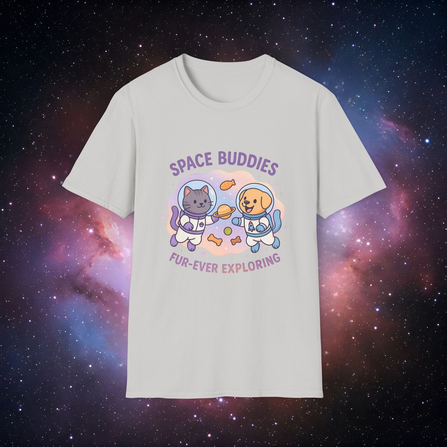 Space Buddies 1 Unisex Softstyle T-Shirt - Pet Lovers Gift