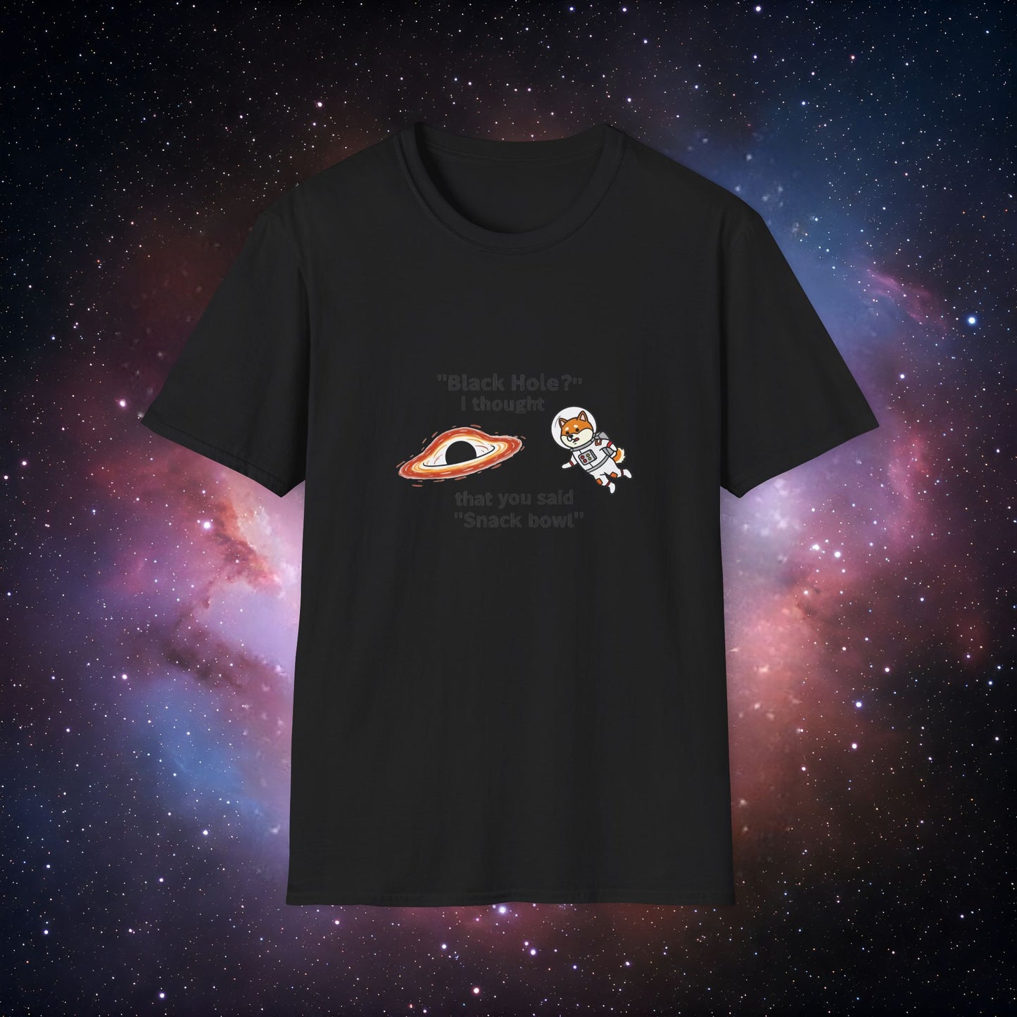 Black Hole Dog 4 - Unisex Softstyle Tee for Space Lovers