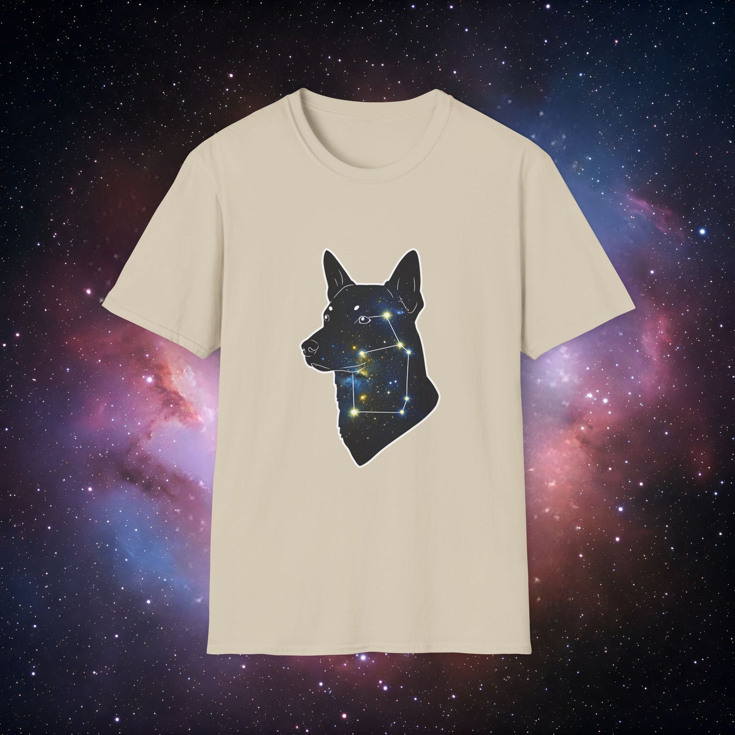 Constellation Dog 7 Unisex Softstyle T-Shirt - Galaxy Constellation Design