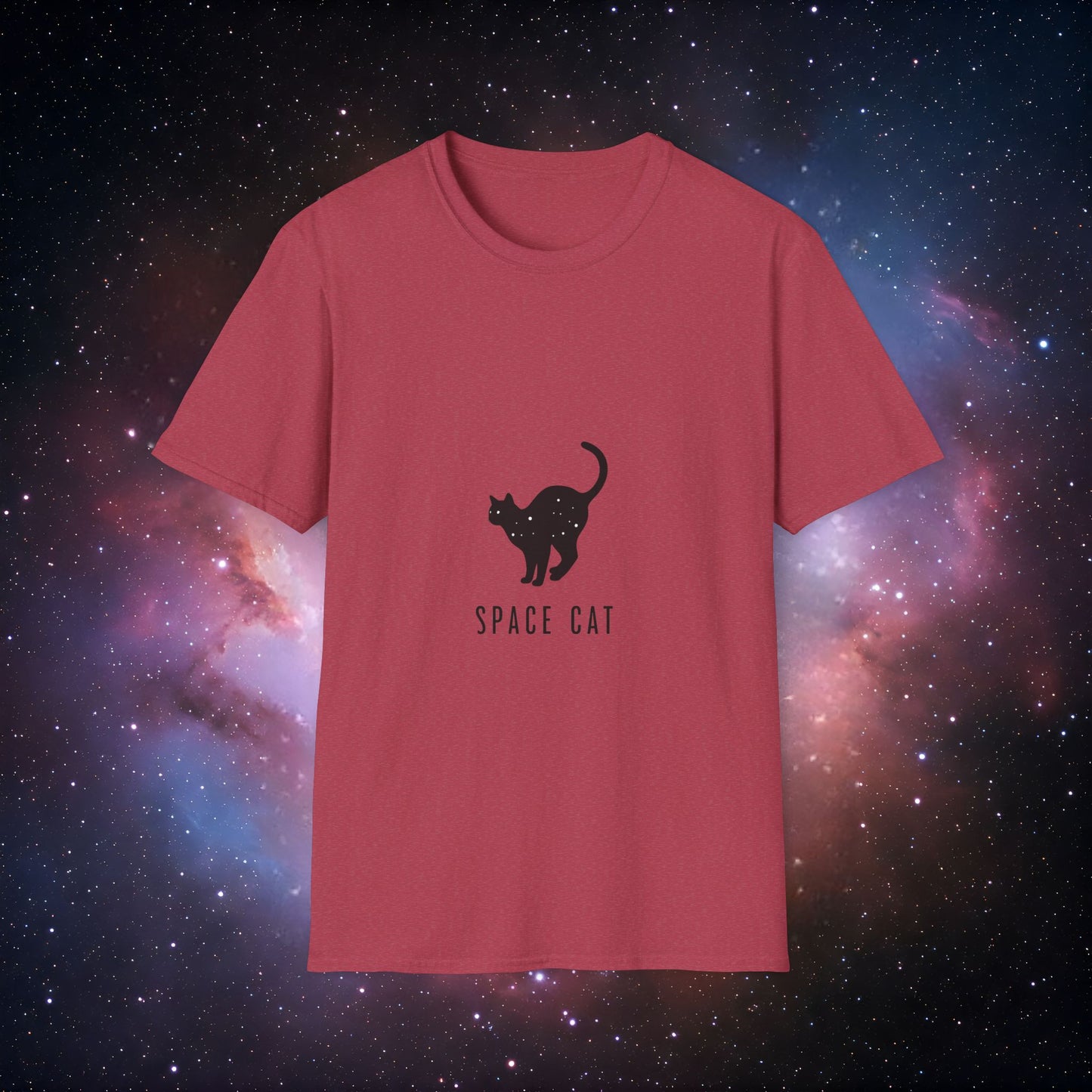 Space Cat 2 Unisex Softstyle T-Shirt – Cozy Cosmic Tee for Cat Lovers
