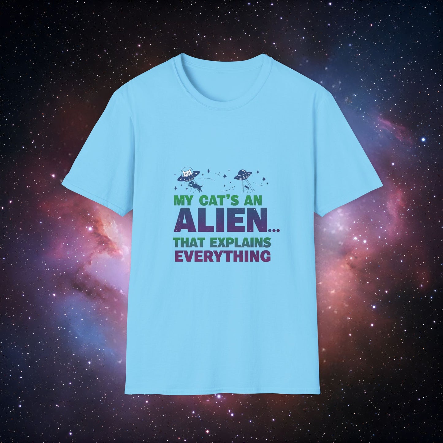 My Cat's an Alien Unisex 2 T-Shirt - Fun & Quirky Graphic Tee for Cat Lovers