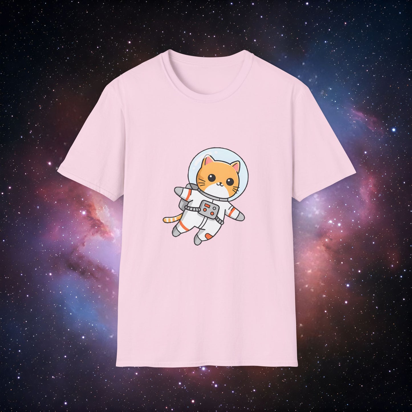 Astro Cat 2 Unisex Softstyle T-Shirt - Cute Space-Themed Tee for Animal Lovers