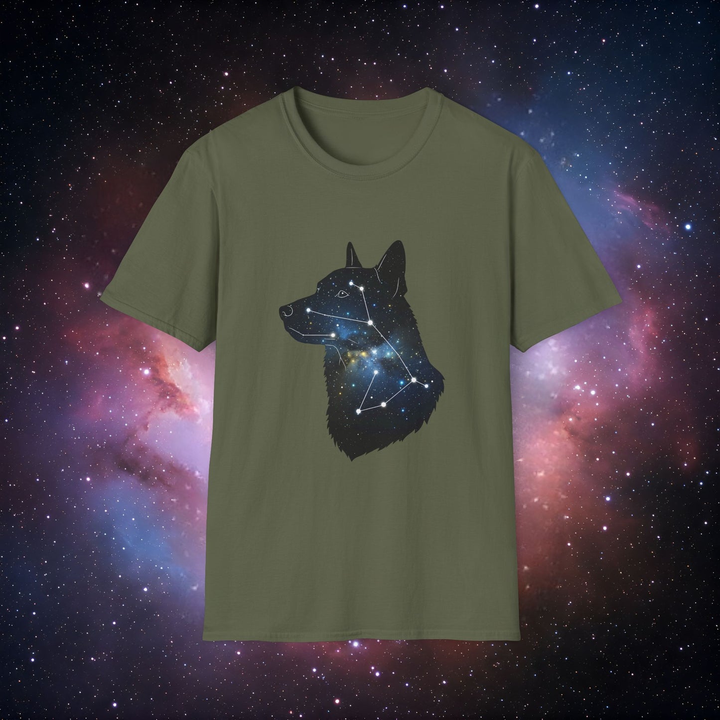 Constellation Dog 3 Unisex Softstyle T-Shirt - Galaxy Constellation Design