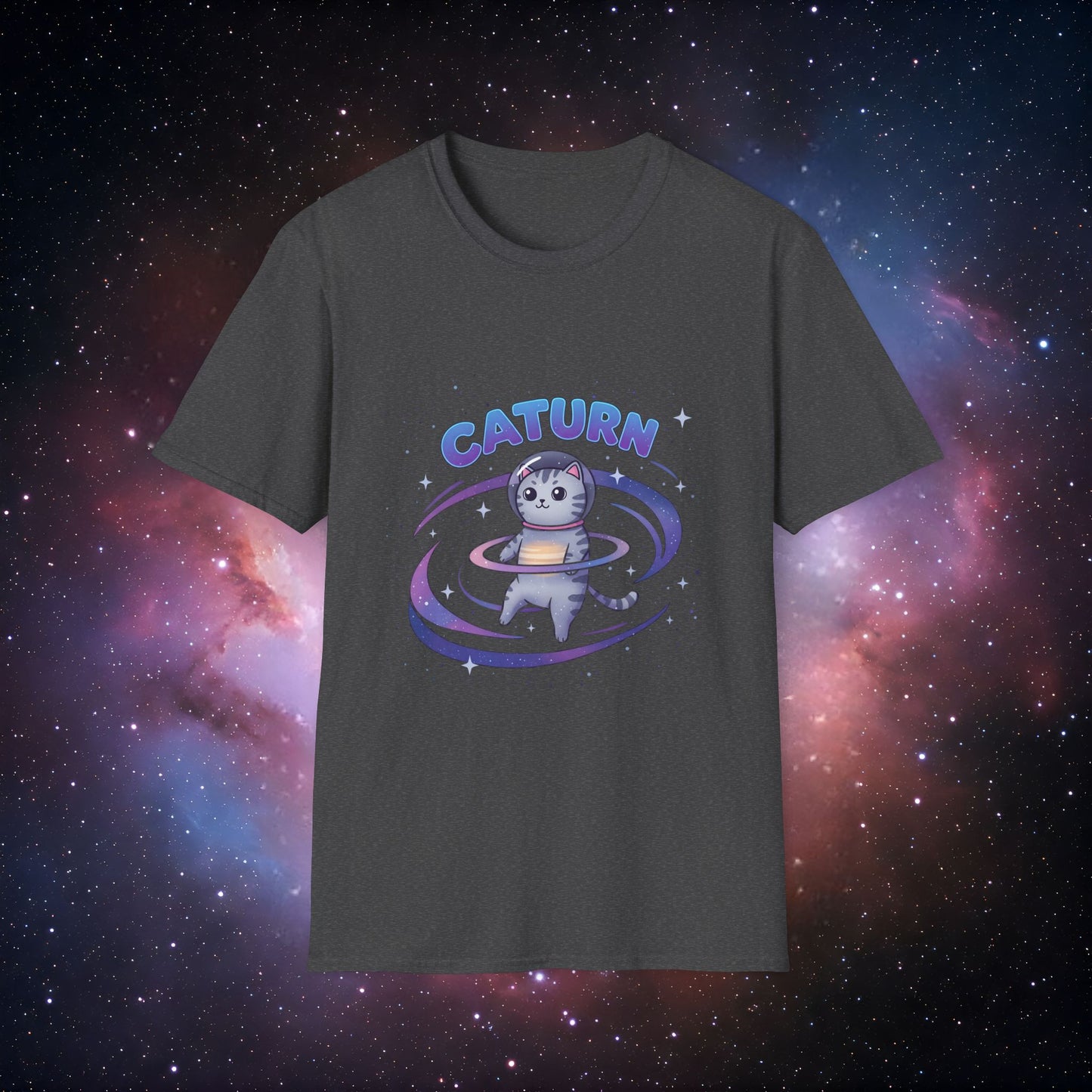 Caturn 3 Galaxy Unisex T-Shirt - Fun Cosmic Cat Design