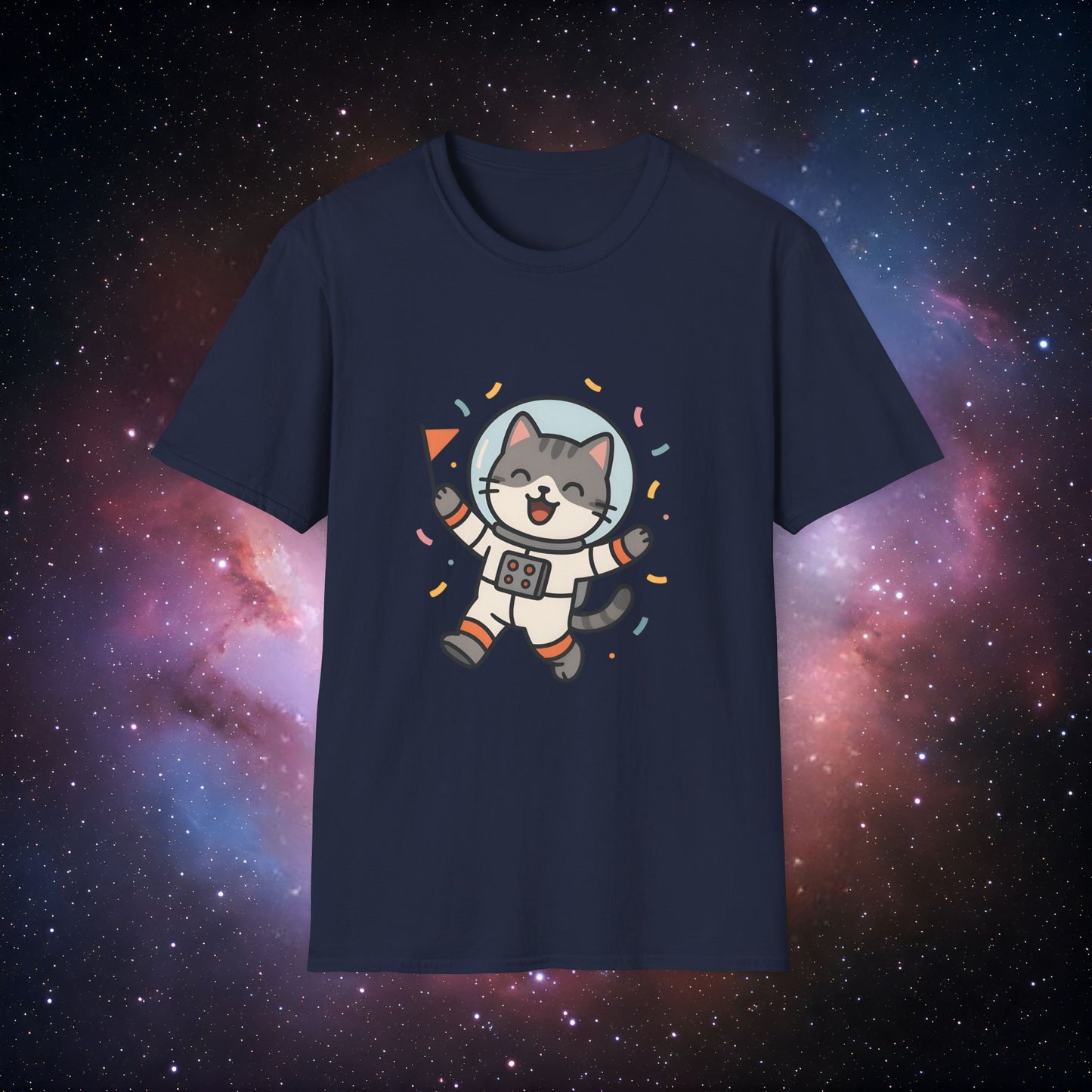 Party Catstronaut Unisex Softstyle T-Shirt - Perfect Gift for Space Lovers